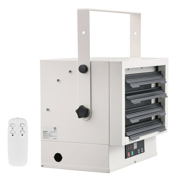VEVOR Calentador electrico de garaje, calentador digital de 5000 vatios con ventilador forzado para montaje en pared/techo, con control remoto