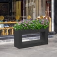 thumbnail image 6 of WAASOSCON Tall and Long Metal Planter Long Rectangular Flower Box Planter Metal Texture Outside Flower Box for Commercial Streets Decks Gardens Courtyards Balconies and Front Porches great, 6 of 7