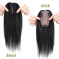 thumbnail image 6 of MY-LADY Woman 100% Remy Real Topper Human Hair Hair Extensions Natural Daily Hair Wigs Straight Hair Piece #01 Jet Black 10inch, 6 of 8