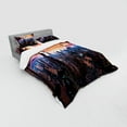 thumbnail image 3 of Ambesonne City Bedding Set 3 Pcs, Futuristic Distant World, Twin XL, Orange Blue Cinnamon, 3 of 3