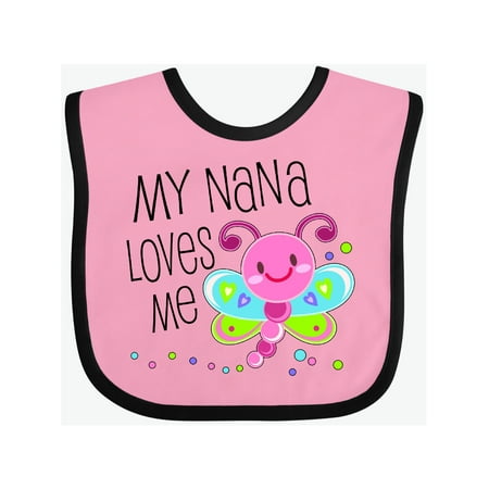 

Inktastic My Nana Loves Me- cute dragonfly Gift Baby Boy or Baby Girl Bib