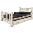 thumbnail image 3 of Montana Collection Twin Storage Bed w/ Laser Engraved Moose Design, Clear Lacquer Finish, 3 of 3