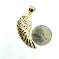 thumbnail image 2 of 10k Yellow Gold Single Angel Wing Pendant Diamond Cut Unisex fine jewelry 3.7g, 2 of 12