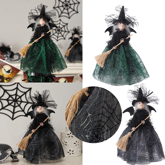 1 Ornament Clearance! Nomeni Tabletop Fabric Halloween Fall Witch Collectible Figure, Home Decor Promotion Sale! Black