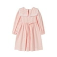 thumbnail image 3 of LittleSpring Long Sleeve Dress for Girls Peter Pan Collar Dress Size 6-7 Kids Pink Dress Knee-Length Nautical Zipper Waist Ties, 3 of 6