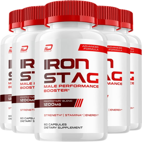 Iron Stag for Men Capsules – IronStag Vitamin Complex Pills, Energy, 5 Pack, 300 Capsules