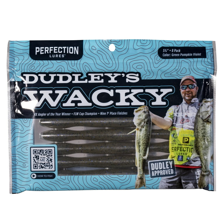 Perfection Lures David Dudley Wacky Worm - Green Pumpkin Violet Flake
