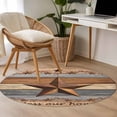 thumbnail image 4 of Small Round Rug 3Ft Washable Non-Slip, Western Texas Star Vintage Circle Area Rugs for Living Room Bedroom, Retro Farmhouse Gray Brown Wooden Indoor Floor Mats Carpet Runner for Home Decor, 4 of 8
