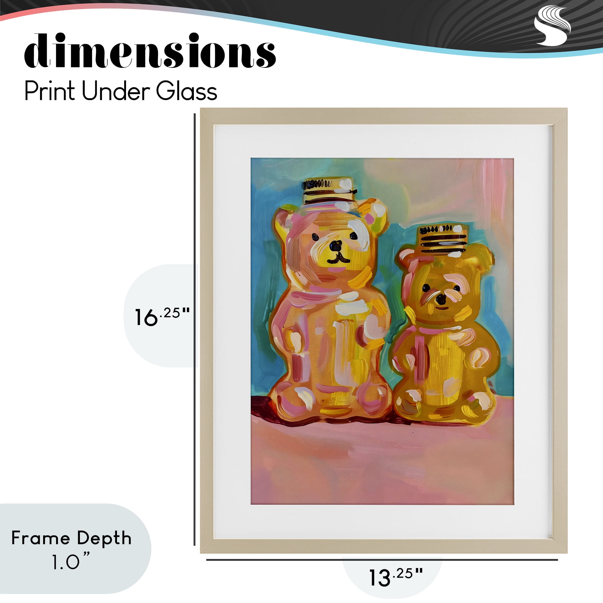 Stupell Industries Joyful Honey Bears Duo Birch Framed Print Under Glass, design by The Prints Vibe