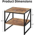thumbnail image 3 of 20" Small Nightstand, Mini Fridge Stand, Square Side Table, End Table for Living Room, Bedroom Beside Table, Table De Chevet, Record Player Stand,Rustic Brown, 3 of 14
