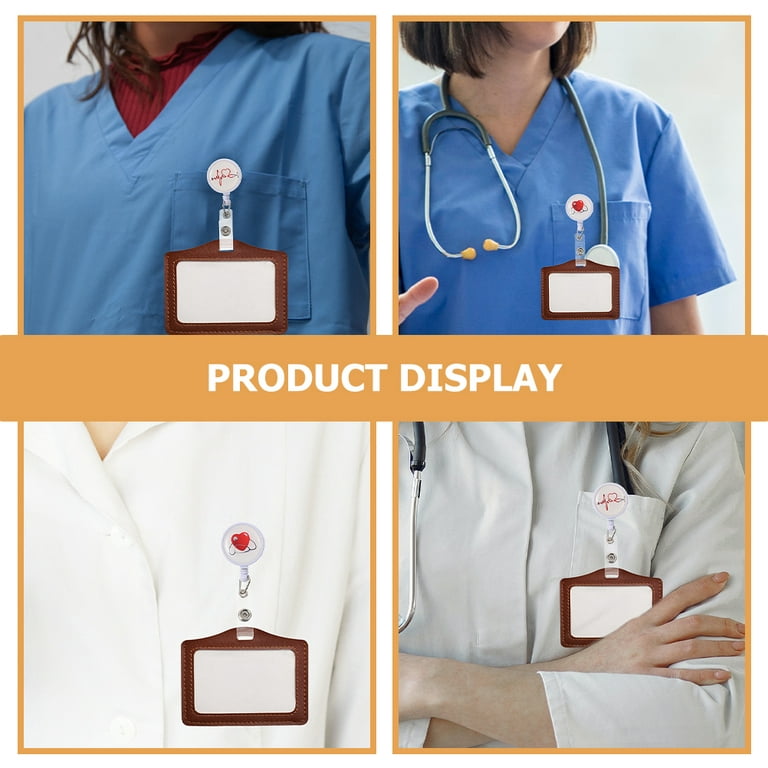 2 Pcs Labels Pediatric Nurse Badge Clip Nurses Badge Reels Retractable  Portable Badge Clip Easy-to-pull Badge Girl Abs Staff Nurse 