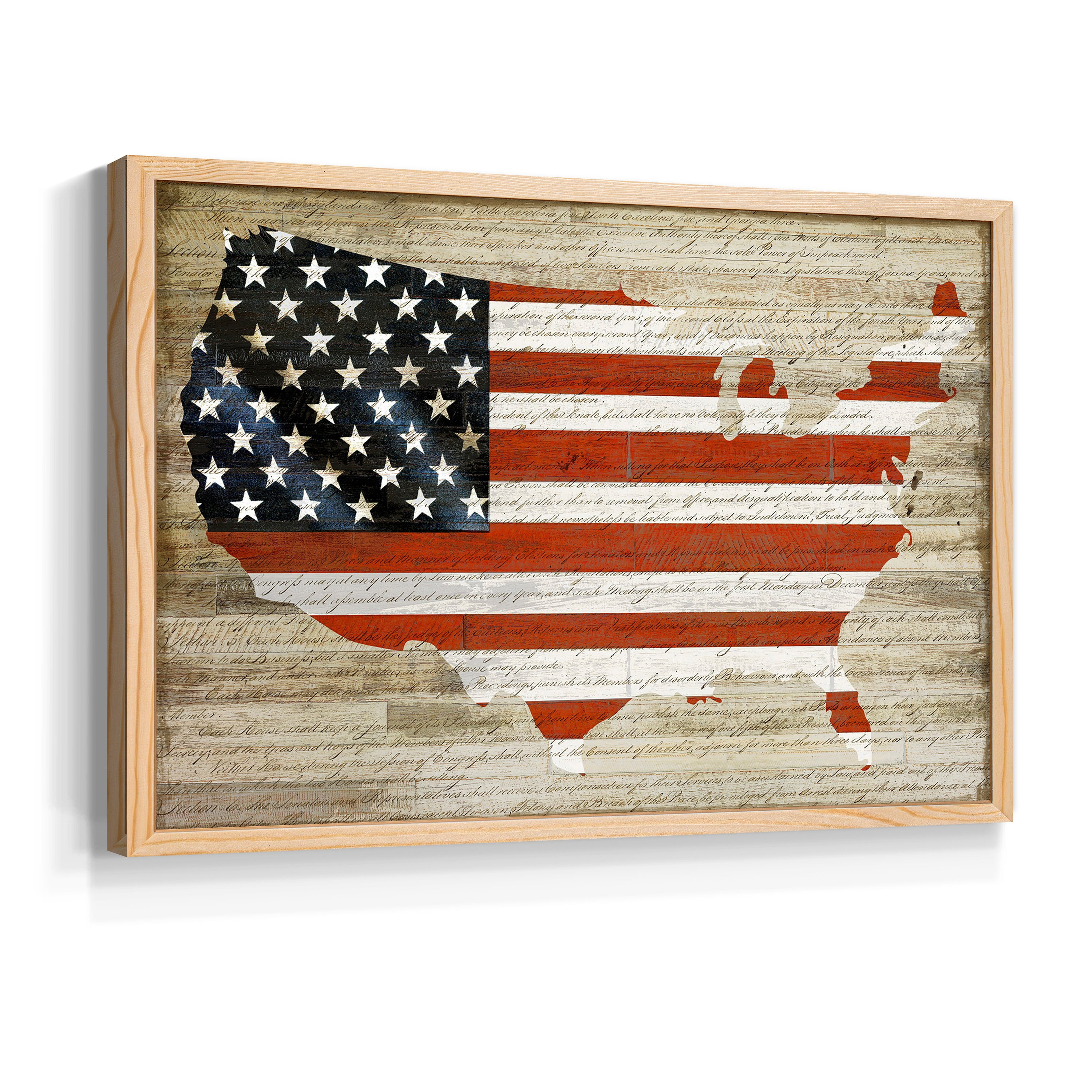 American Flag by Daniela Santiago - Restickable Framed Giclée Print