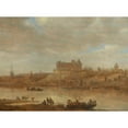 thumbnail image 3 of Jan van Goyen 18x14 Black Modern Framed Museum Art Print Titled - A River Landscape with a Ferry Boat and a Castle by a Town Beyond (1645), 3 of 5