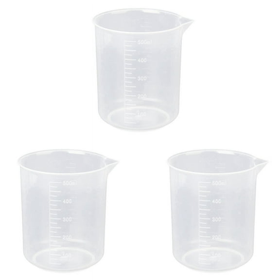3X 500Ml Graduated Beaker Transparent