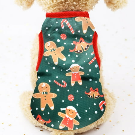 Christmas Dog Clothes Cartoon Pet Vest Teddy Clothes Spring And Summer Clothes Small  Poodle Cat Clothes Pet Clothing Hoodies  Cats Vest