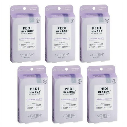 Voesh Deluxe Spa Pedicure 4 In 1 Lavender Releive Pack Of 6