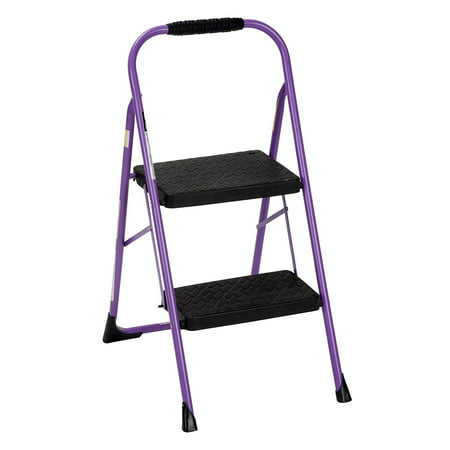 Two Step Big Step Folding Step Stool with Rubber Hand Grip, Purple 2 Step, Fast shipping,Brand Cosco