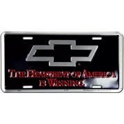 Chevrolet Chevy The Heartbeat Of America Is Winning Metal License Plate Sign