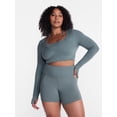 thumbnail image 2 of Athletic Works Women's ButterCore Wrap Top with Built In Bra, Sizes XS-XXXL, 2 of 6