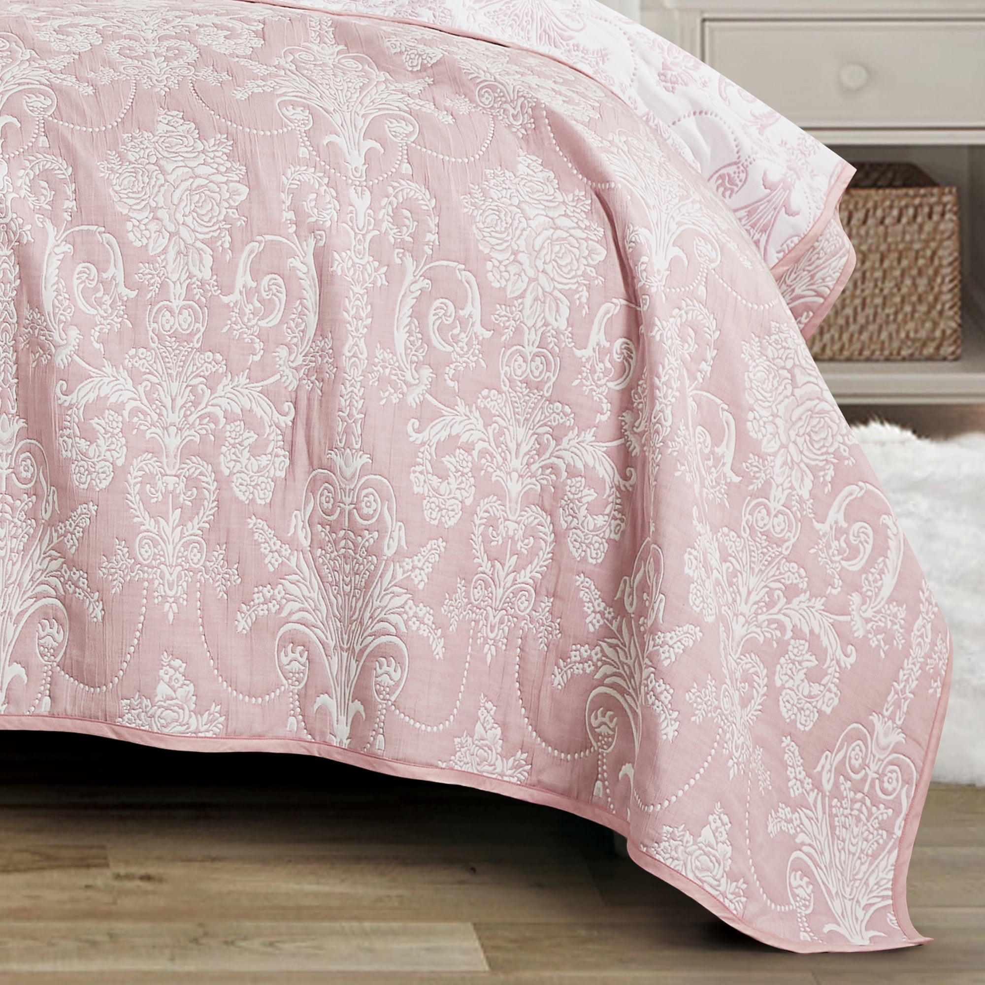 Evjk 3-Piece Matelassé Bedding Set – Elegant, Durable Polycotton Bedspread with Intricate Textured Design, KING