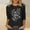 Black, variant on Viluyesy 3/4 Sleeves T-Shirt Women Round Neck Shirt Tops Fashionable Loose Blouse Blue Size 2XL
