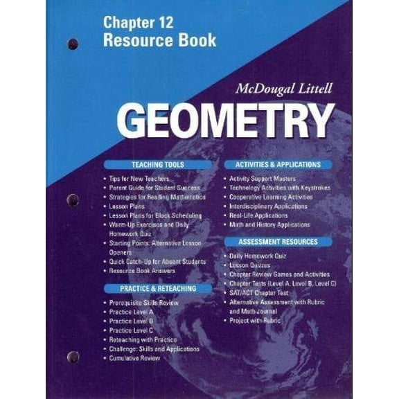 Pre-Owned McDougal Littell - Geometry - Chapter 12 Resource Book (Paperback) 0618020756 9780618020751