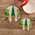 thumbnail image 2 of FREEAMG St.Patrick's Day Gnome Round Trivets Pot Holders 2 Pcs, Heat Resistant Cotton Thread Weave Trivets for Hot Dishes, Cooking, Baking, Farmhouse, Kitchen Decor, 2 of 7