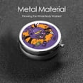 thumbnail image 6 of ZICANCN Round Pill Box Organizer with 3 Compartment, Cat Halloween Kawaii Wreath Portable Travel Pill Cases for Pocket or Purse, 6 of 6