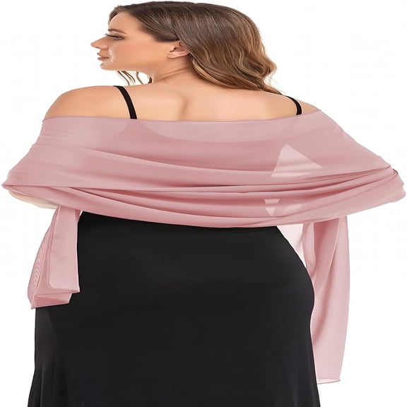 TELOLY Shawls and Wraps for Evening Dresses Sheer Chiffon Women Elegant Soft Silky Wraps Wedding Bridal Scarf