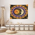 thumbnail image 2 of Psychedelic Sun and Moon Tapestry Colorful Celestial Mandala Wall Hanging Trippy Cosmic Art Boho Hippie Home Decor 30x40 Inch, 2 of 6