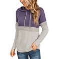 thumbnail image 1 of Women's Color Block Hoodies Fall Long Sleeve Sweatshirt Casual Drawstring Pullover Tops Striped Tunic Shirts, 1 of 5