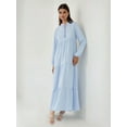 thumbnail image 6 of Textured Crew Neck Maxi Dress with Buttons, 6 of 7