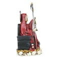 thumbnail image 4 of Seated Red Santa Muerte With Scythe Scales of Justice And Wise Owl Figurine 9"H, 4 of 10