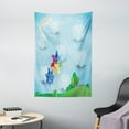 thumbnail image 1 of Pinwheel Tapestry, Surreal View with Hanging Cloud Sky Rainbow Idyllic Meadow Fantasy World Landscape, Wall Hanging for Bedroom Living Room Dorm Decor, 40W X 60L Inches, Multicolor, by Ambesonne, 1 of 2