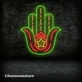 thumbnail image 3 of Glowneon Five Star Hamsa Neon Sign, Star Hamesh Led Sign, Jewish Star Hamsa Art Neon, Khamsa Hand, 3 of 4