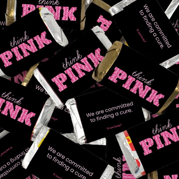 34ct Breast Cancer Awareness Candy Assorted Wrapped Chocolate Miniatures - Think Pink (10oz Bag)