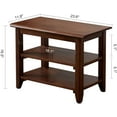 thumbnail image 2 of Vlush Shoe Rack Bench,3 Tier Wooden Storage Bench, Shoe Organizer or Entryway Bench, Good Load Bearing, Ideal for Entryway Hallway Living Room and Corridor Dark Brown 23.6", 2 of 7