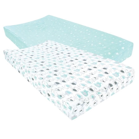 Luvable Friends Unisex Baby Fitted Changing Pad Cover Boy Basic Elephant One Size