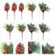 thumbnail image 2 of EeaseMX piezas de ramas de bayas artificiales para ramos de bricolaje, bayas simuladas de colores vivos (rojo), 2 of 7