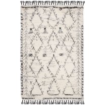 SAFAVIEH Kenya Kostadin Abstract Area Rug, Ivory/Black, 6' x 9'
