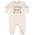 thumbnail image 2 of Inktastic My Busia Loves Me Grandkids Baby Fleece Romper, 2 of 4