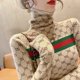thumbnail image 4 of Suéteres de punto con letras a rayas elásticas suaves y vintage para mujer, jersey de cuello alto ajustado y cálido para viajar al trabajo, otoño e invierno, novedad, 4 of 5