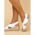 thumbnail image 3 of Women Wedge Platform Sandals Espadrille Slingback Ankle Buckle Peep Toe Summer Shoes, 3 of 6