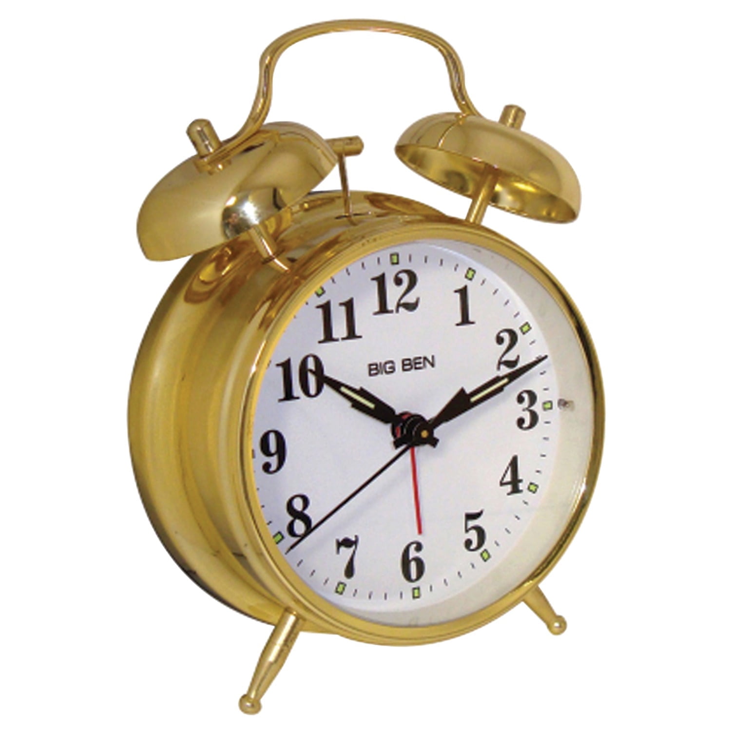 Westclox Vintage Style Analog QA Twin Bell Alarm Clock Gold Finish – Model 70010G