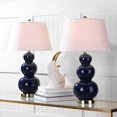 Safavieh Lighting Collection Pamela Navy Triple Gourd Ceramic 27inch