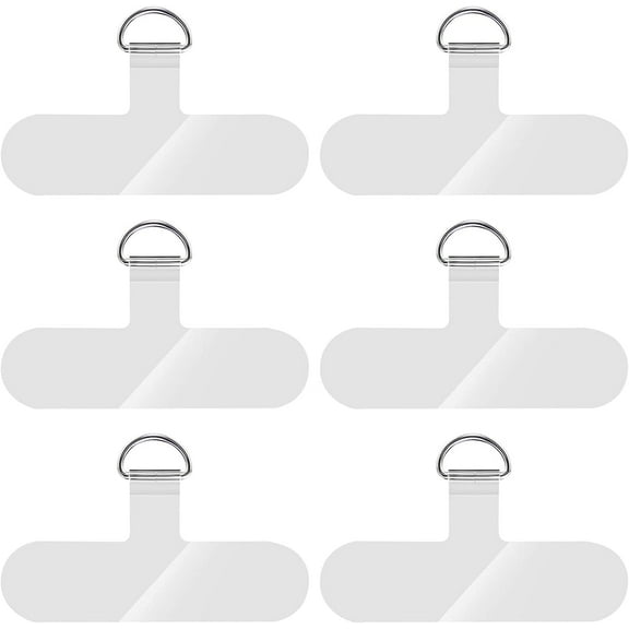 6 Pcs Phone Tether Tab, Happon Transparent Crossbody Phone Strap Tether Tab Heavy Duty Multifuctional Phone Lanyard Patch Pad for Most Smartphones, Without Adhesive