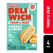 Hot Pockets Frozen Snacks, Deliwich Turkey and Colby Cheese, 4 Sandwiches, 12.9 oz (Frozen)