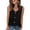 *Black, variant on ClodeEU Women's Crochet Lace V Neck Sleeveless Button Blouse ,Solid Color Casual Tank Top Beige,Women's Plus L