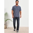 thumbnail image 2 of DARING DIVA Men's Ripped Henley Retro Short Sleeve Button Down T-Shirt S Gray Blue, 2 of 7