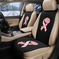 thumbnail image 2 of Eheartsgir Pink Ribbon Rose Car Front Seat Covers, 2 Pack Breathable Quilted Polyester Non Slip Seat Protectors for Auto Interior Decor, 2 of 7